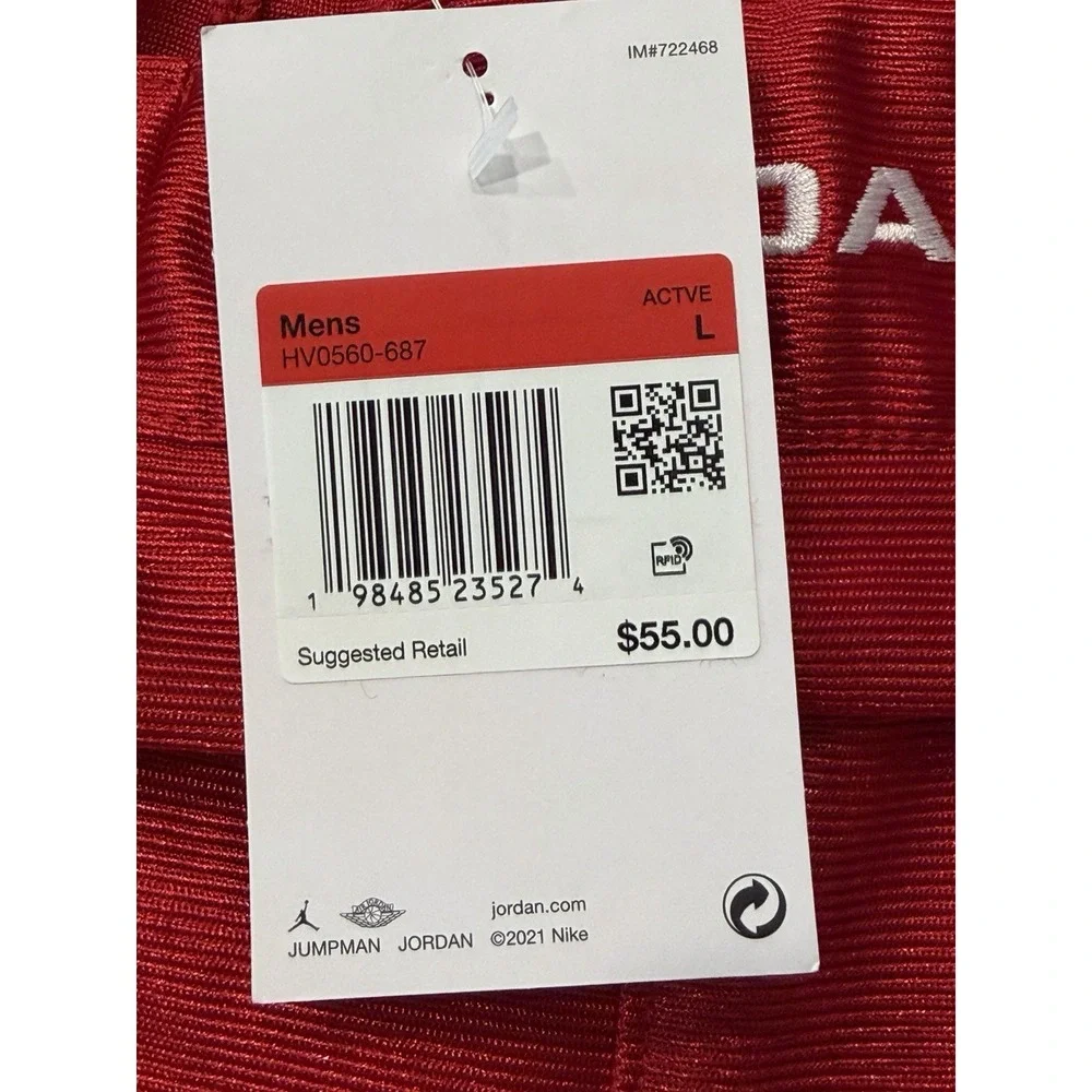 Jordan Brooklyn Cat Scratch Shorts Gym Red White HV0560-687 Mens Large NWT